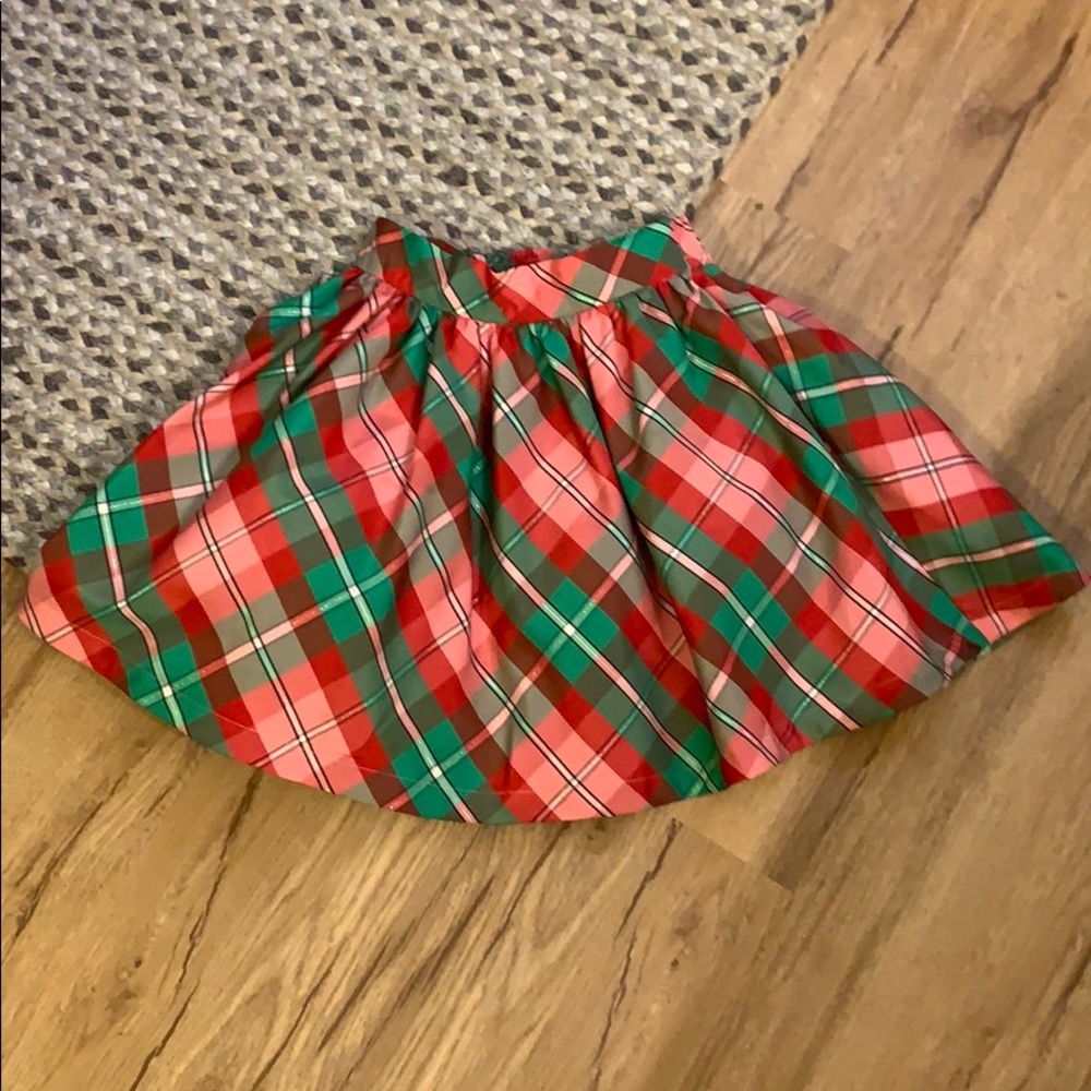 Red and green plaid skirt